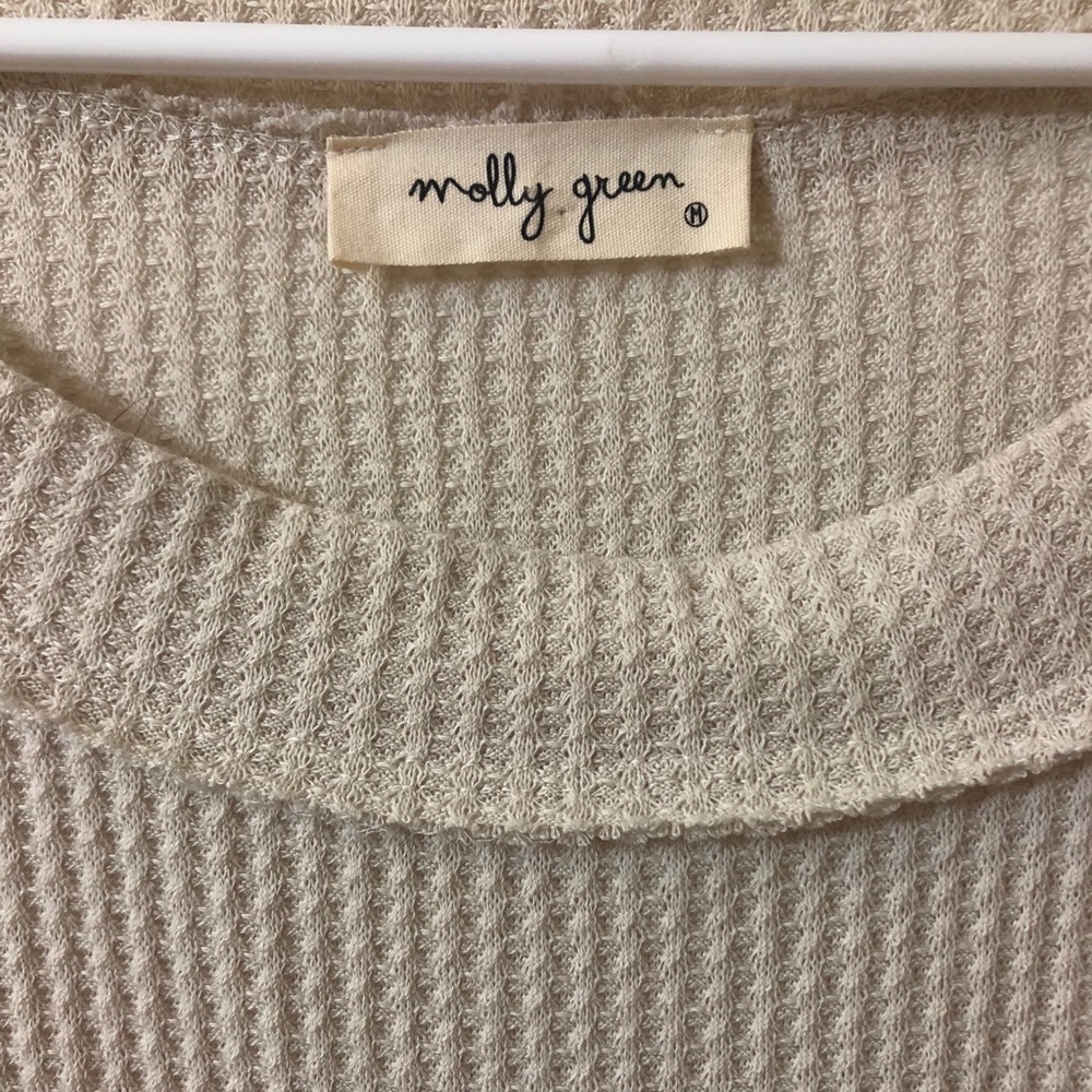 Off-Shoulder Patchwork Balloon Sleeve - image 7